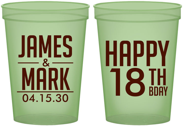 Custom Birthday 16 oz Glow In The Dark Cups - 18th | 20074