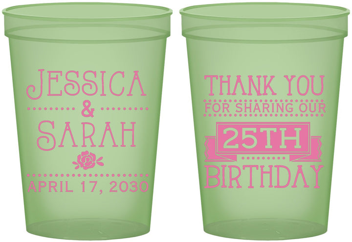 Custom Birthday 16 oz Glow In The Dark Cups - 25th | 20075