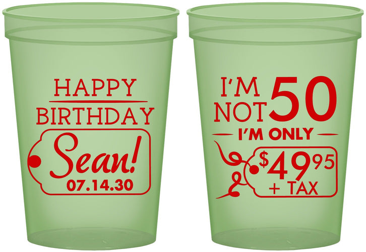 Custom Birthday 16 oz Glow In The Dark Cups - 50th | 20080