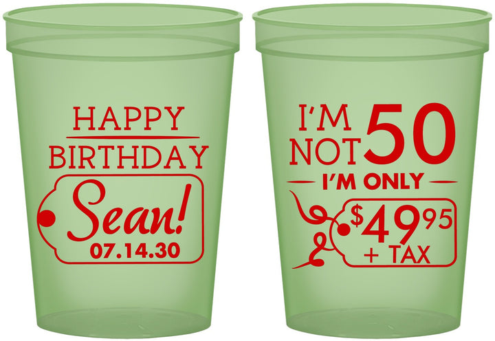 Custom Birthday 16 oz Glow In The Dark Cups - 50th | 20080