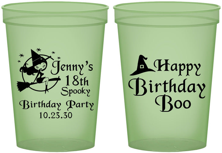 Custom Birthday 16 oz Glow In The Dark Cups - 18th Halloween | 20081