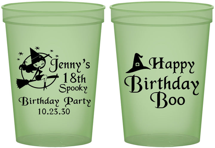 Custom Birthday 16 oz Glow In The Dark Cups - 18th Halloween | 20081