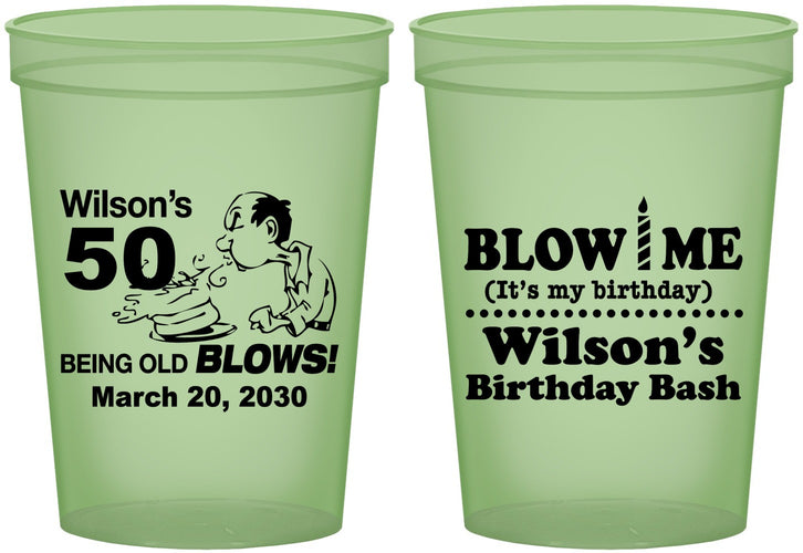 Custom Birthday 16 oz Glow In The Dark Cups - 50th | 20085