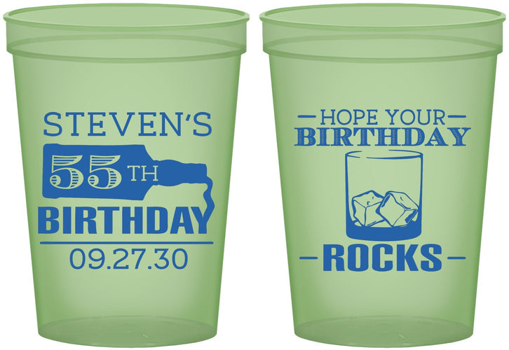 Custom Birthday 16 oz Glow In The Dark Cups - 55th | 20090