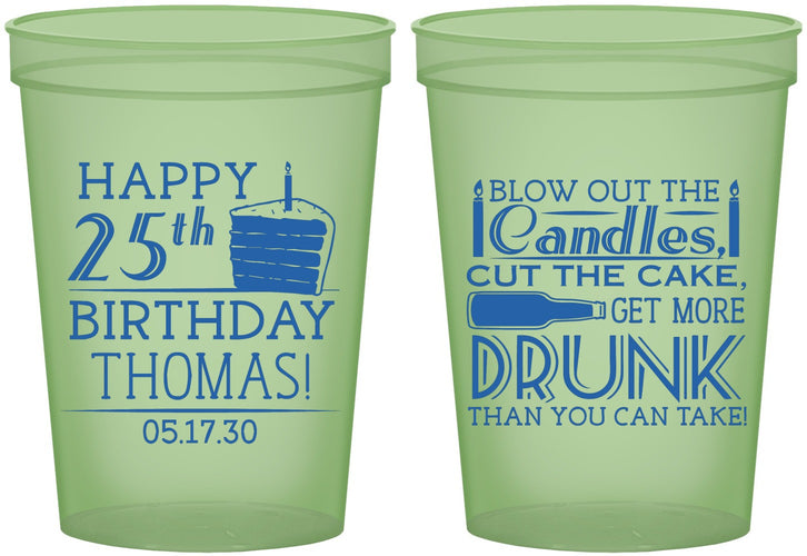Custom Birthday 16 oz Glow In The Dark Cups - 25th | 20091