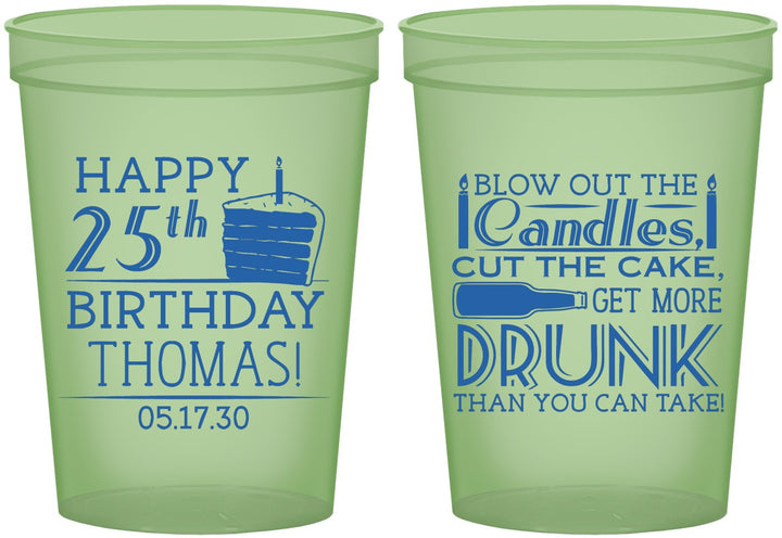 Custom Birthday 16 oz Glow In The Dark Cups - 25th | 20091