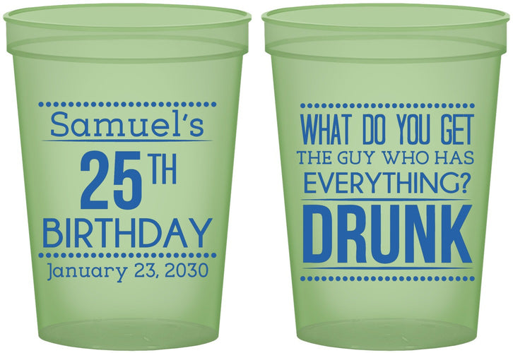 Custom Birthday 16 oz Glow In The Dark Cups - 25th | 20094