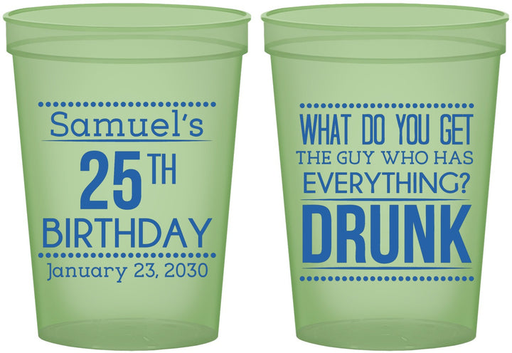 Custom Birthday 16 oz Glow In The Dark Cups - 25th | 20094