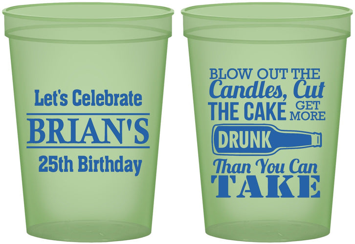 Custom Birthday 16 oz Glow In The Dark Cups - 25th | 20100