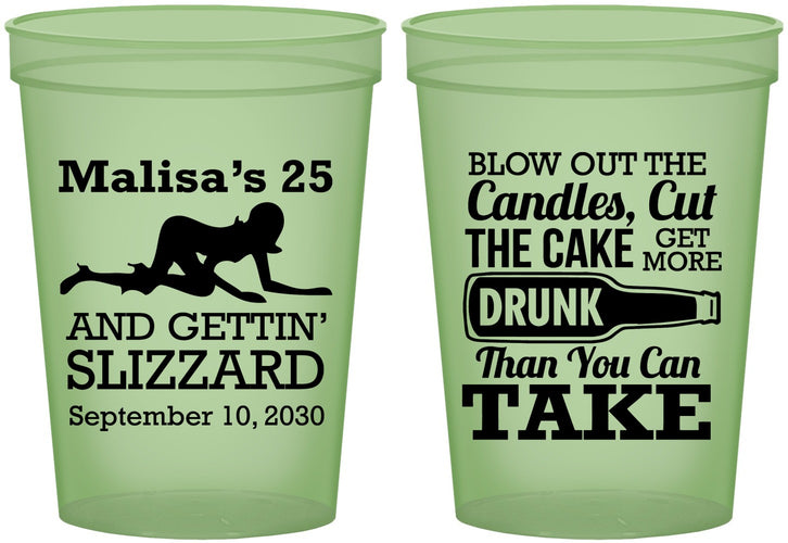 Custom Birthday 16 oz Glow In The Dark Cups - 25th Strip Club | 20102