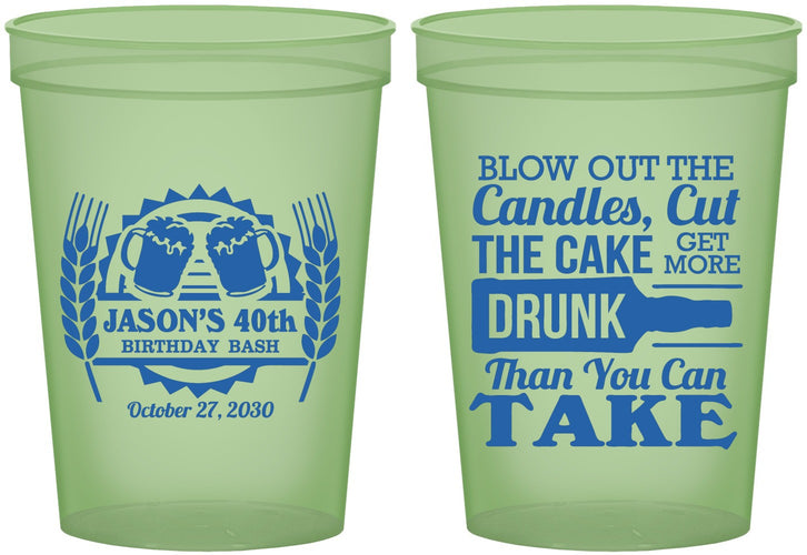 Custom Birthday 16 oz Glow In The Dark Cups - 40th | 20103