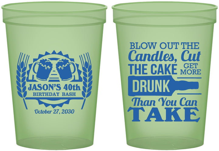 Custom Birthday 16 oz Glow In The Dark Cups - 40th | 20103