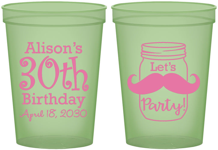 Custom Birthday 16 oz Glow In The Dark Cups - 30th | 20104