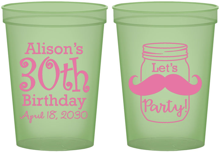 Custom Birthday 16 oz Glow In The Dark Cups - 30th | 20104