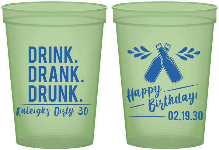 Custom Birthday 16 oz Glow In The Dark Cups - 30th Dirty | 20110