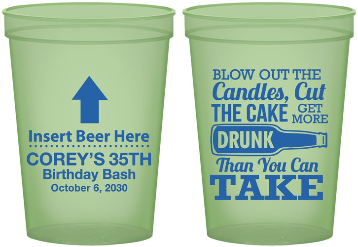 Custom Birthday 16 oz Glow In The Dark Cups - 35th | 20111
