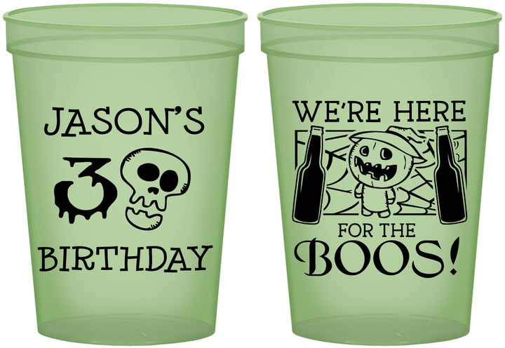 Custom Birthday 16 oz Glow In The Dark Cups - 30th Halloween | 20112