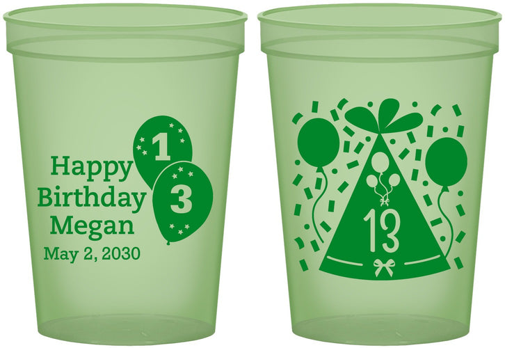 Custom Birthday 16 oz Glow In The Dark Cups - 13th | 20115