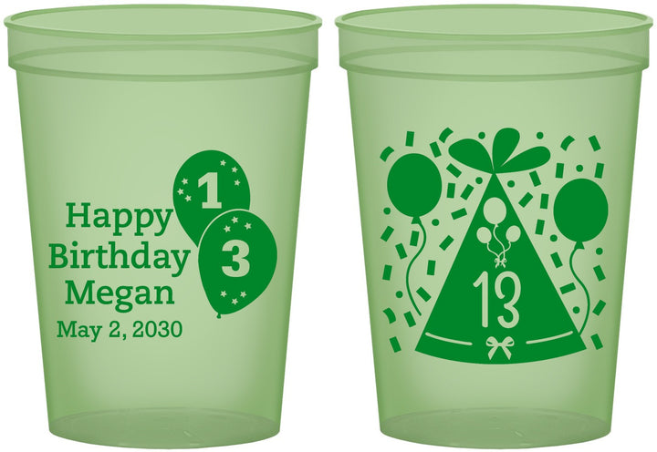 Custom Birthday 16 oz Glow In The Dark Cups - 13th | 20115
