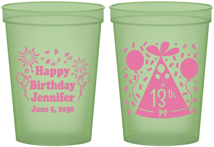 Custom Birthday 16 oz Glow In The Dark Cups - 13th | 20116