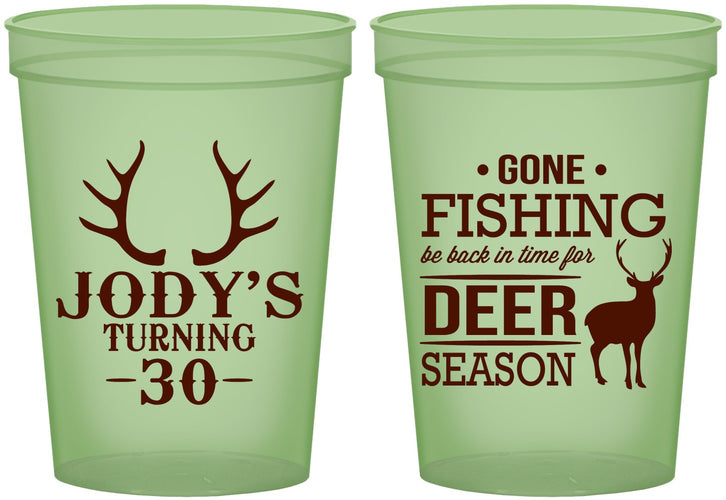 Custom Birthday 16 oz Glow In The Dark Cups - 30th Deer Season | 20127