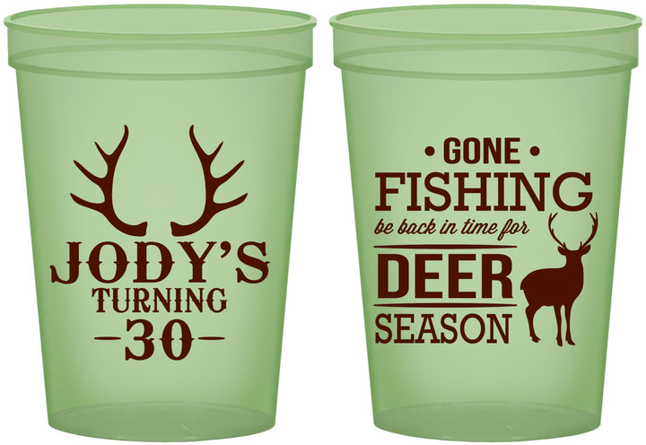 Custom Birthday 16 oz Glow In The Dark Cups - 30th Deer Season | 20127