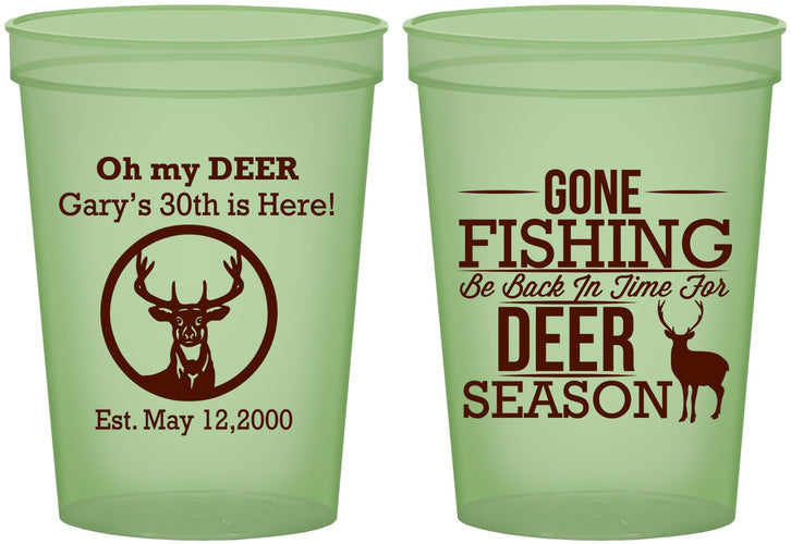 Custom Birthday 16 oz Glow In The Dark Cups - 30th Deer Season | 20129