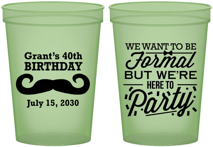 Custom Birthday 16 oz Glow In The Dark Cups - 40th | 20131