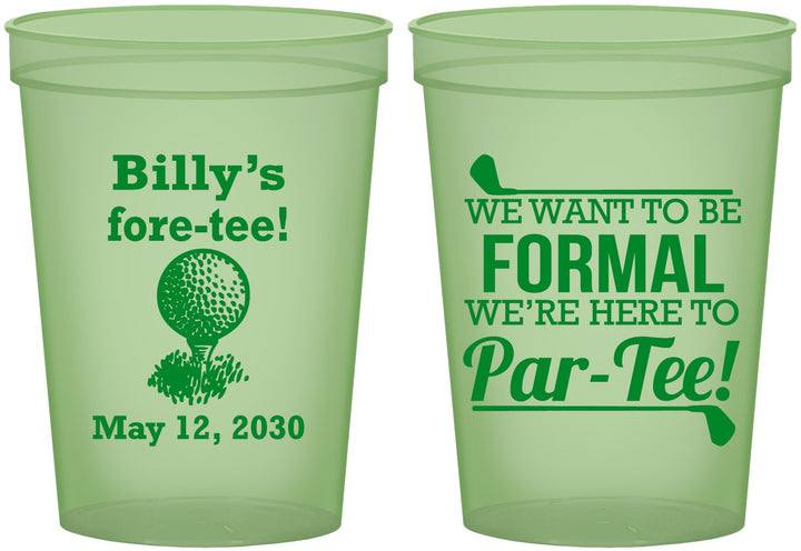 Custom Birthday 16 oz Glow In The Dark Cups - 40th Golf | 20134