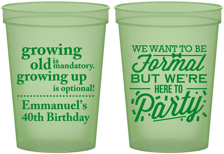 Custom Birthday 16 oz Glow In The Dark Cups - 40th | 20135