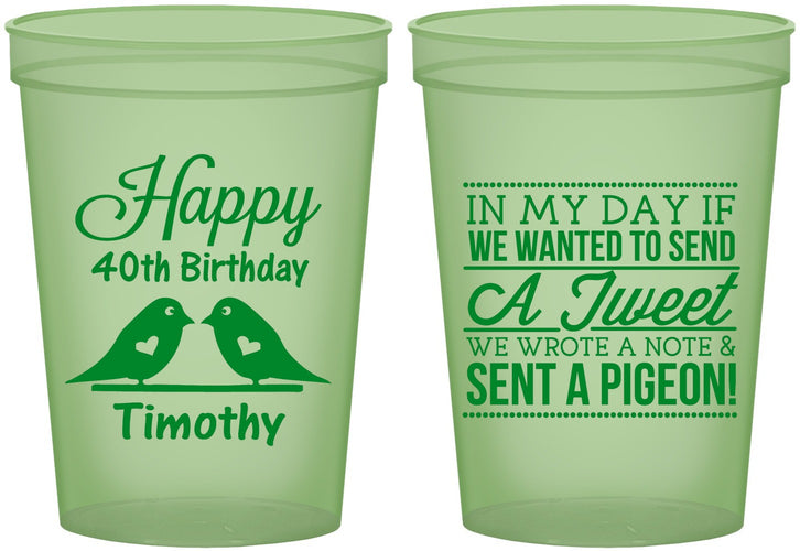 Custom Birthday 16 oz Glow In The Dark Cups - 40th | 20139