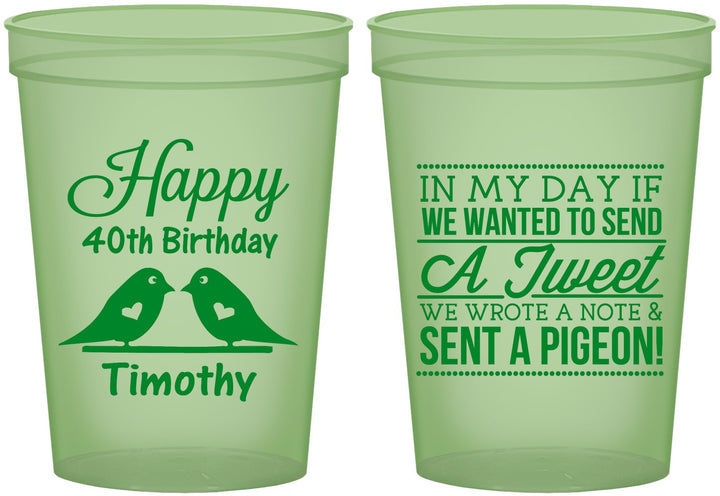 Custom Birthday 16 oz Glow In The Dark Cups - 40th | 20139
