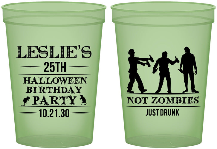 Custom Birthday 16 oz Glow In The Dark Cups - 25th Halloween | 20143