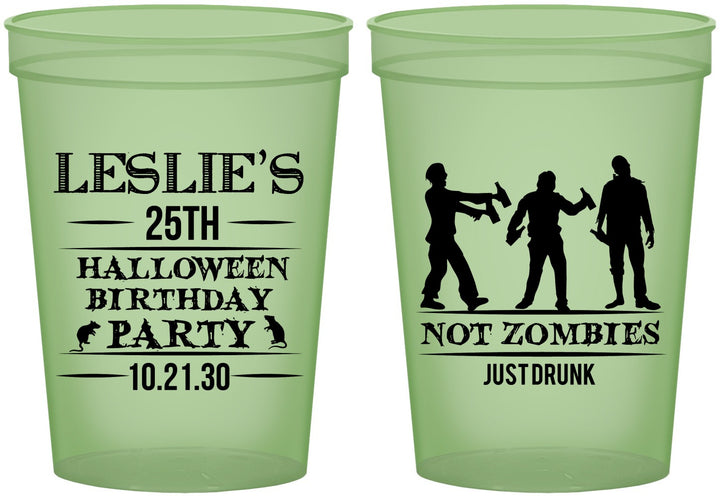 Custom Birthday 16 oz Glow In The Dark Cups - 25th Halloween | 20143