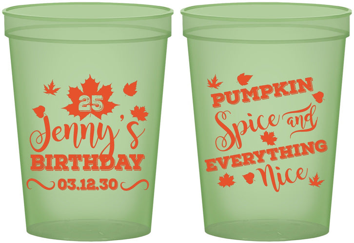 Custom Birthday 16 oz Glow In The Dark Cups - 25th Thanksgiving | 20144