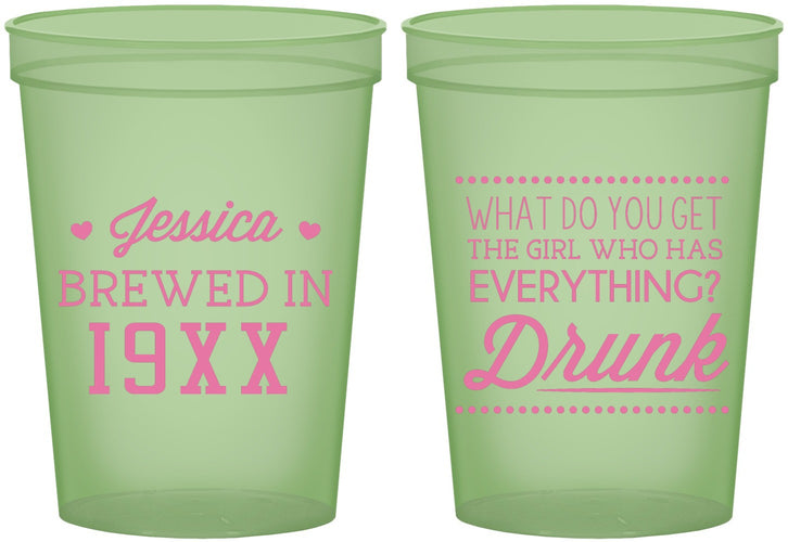 Custom Birthday 16 oz Glow In The Dark Cups - Drunk | 20147