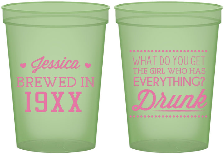 Custom Birthday 16 oz Glow In The Dark Cups - Drunk | 20147