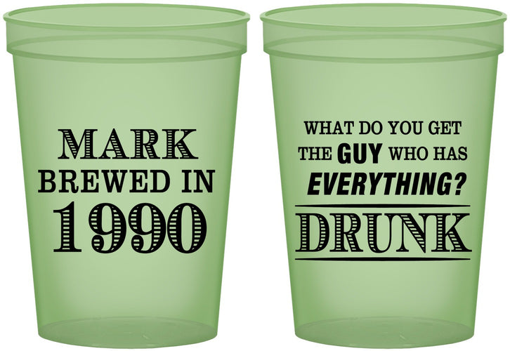 Custom Birthday 16 oz Glow In The Dark Cups - 40th | 20148