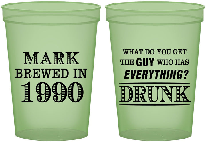 Custom Birthday 16 oz Glow In The Dark Cups - 40th | 20148