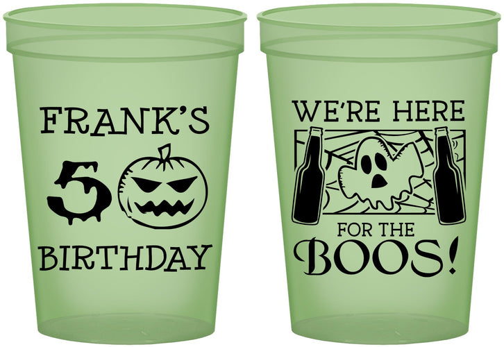 Custom Birthday 16 oz Glow In The Dark Cups - 50th Halloween | 20157