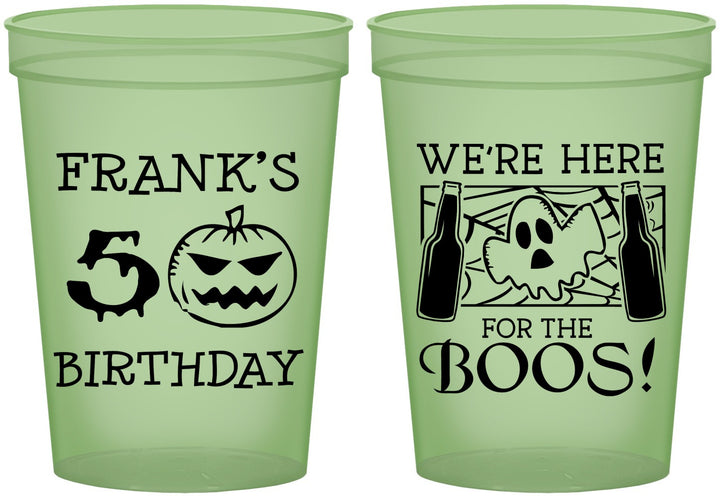 Custom Birthday 16 oz Glow In The Dark Cups - 50th Halloween | 20157