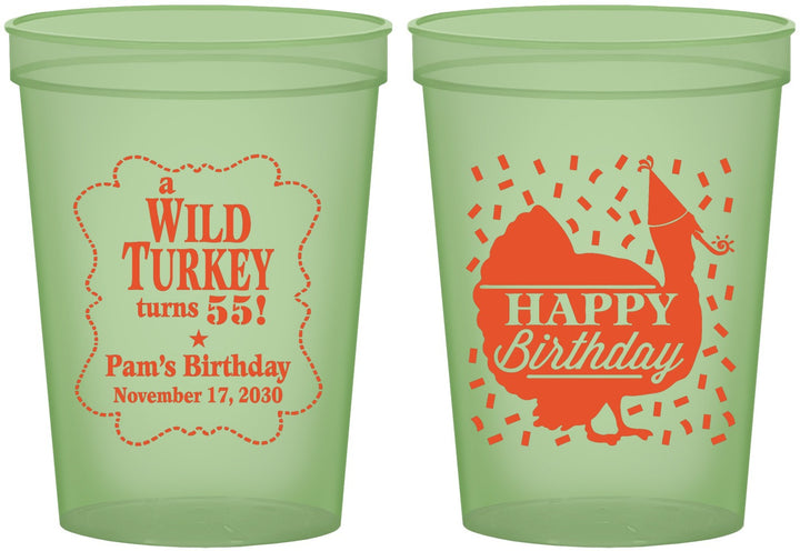 Custom Birthday 16 oz Glow In The Dark Cups - 55th Wild Turkey | 20159
