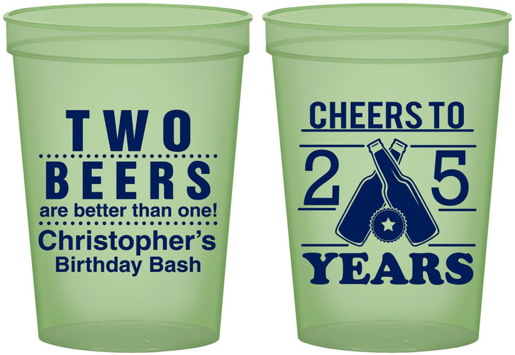 Custom Birthday 16 oz Glow In The Dark Cups - Cheers To 25 Years | 20163