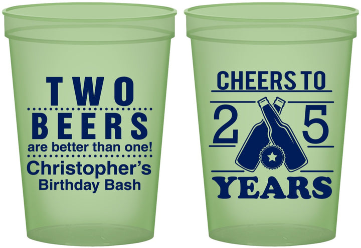 Custom Birthday 16 oz Glow In The Dark Cups - Cheers To 25 Years | 20163