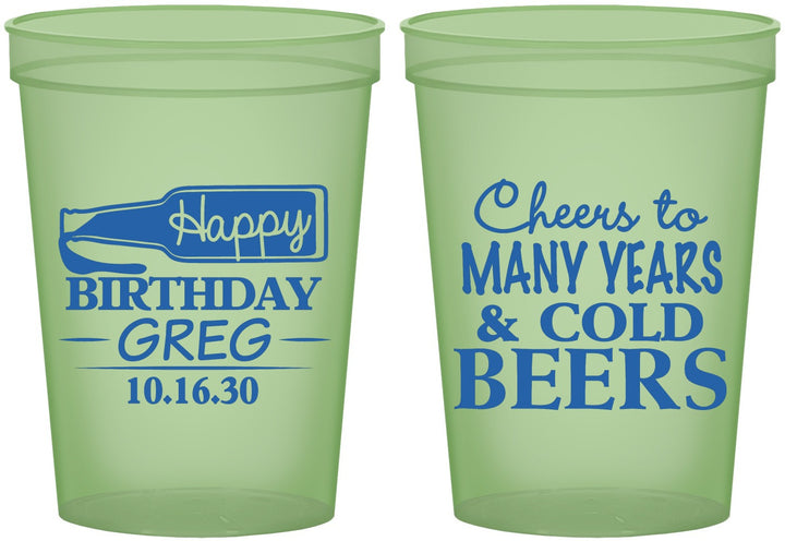 Custom Birthday 16 oz Glow In The Dark Cups - Cheers To Many Years | 20167