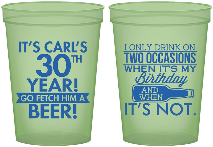 Custom Birthday 16 oz Glow In The Dark Cups - 30th | 20170