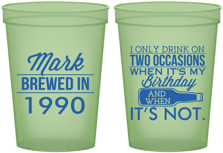 Custom Birthday 16 oz Glow In The Dark Cups - 40th | 20171