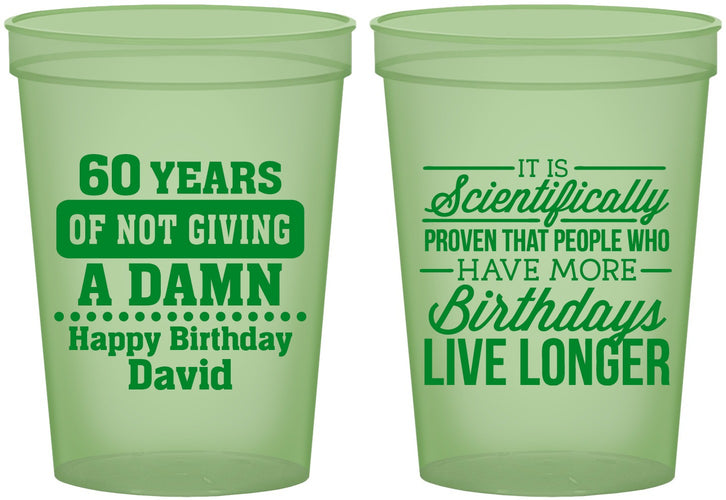 Custom Birthday 16 oz Glow In The Dark Cups - 60th | 20180
