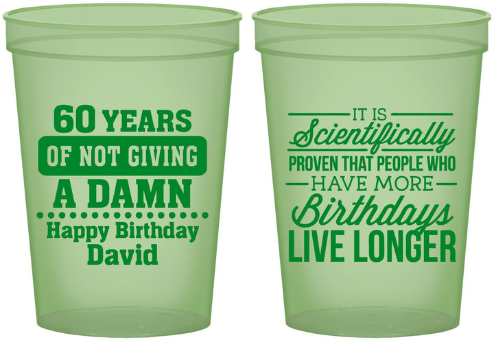 Custom Birthday 16 oz Glow In The Dark Cups - 60th | 20180