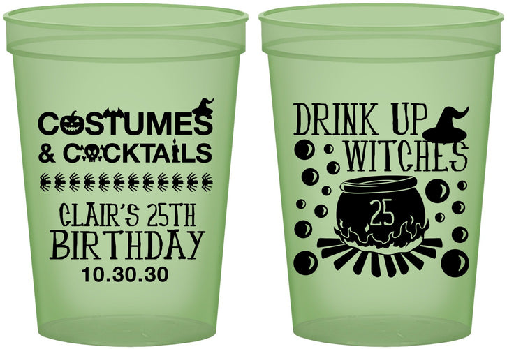 Custom Birthday 16 oz Glow In The Dark Cups - 25th Halloween | 20184